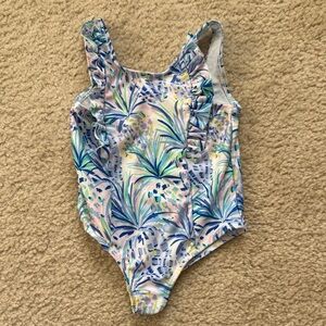 Kensie Girl Blue and Green Tropical One Piece Swimsuit- Size 4T